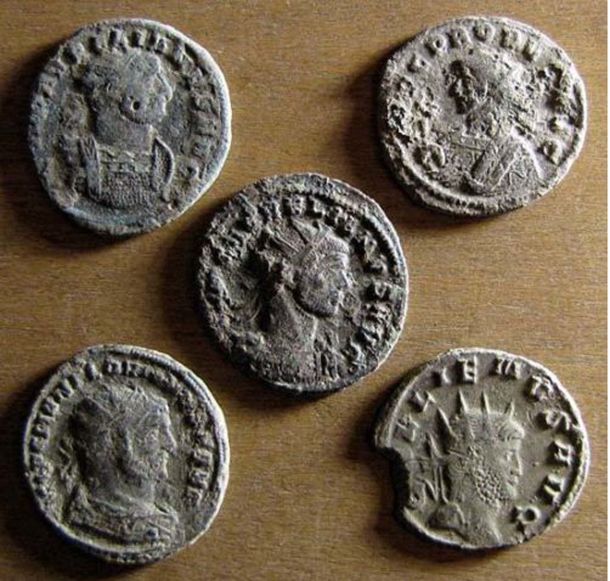 Uncleaned-Florian-Antoninianus-In-Five-Coin-Lot